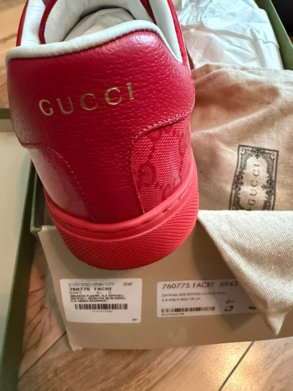 Gucci Ace 'GG Crystal Canvas Red - Picture 7 of 7